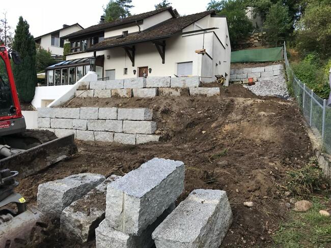 Fortschritt Privatgarten in Glattfelden